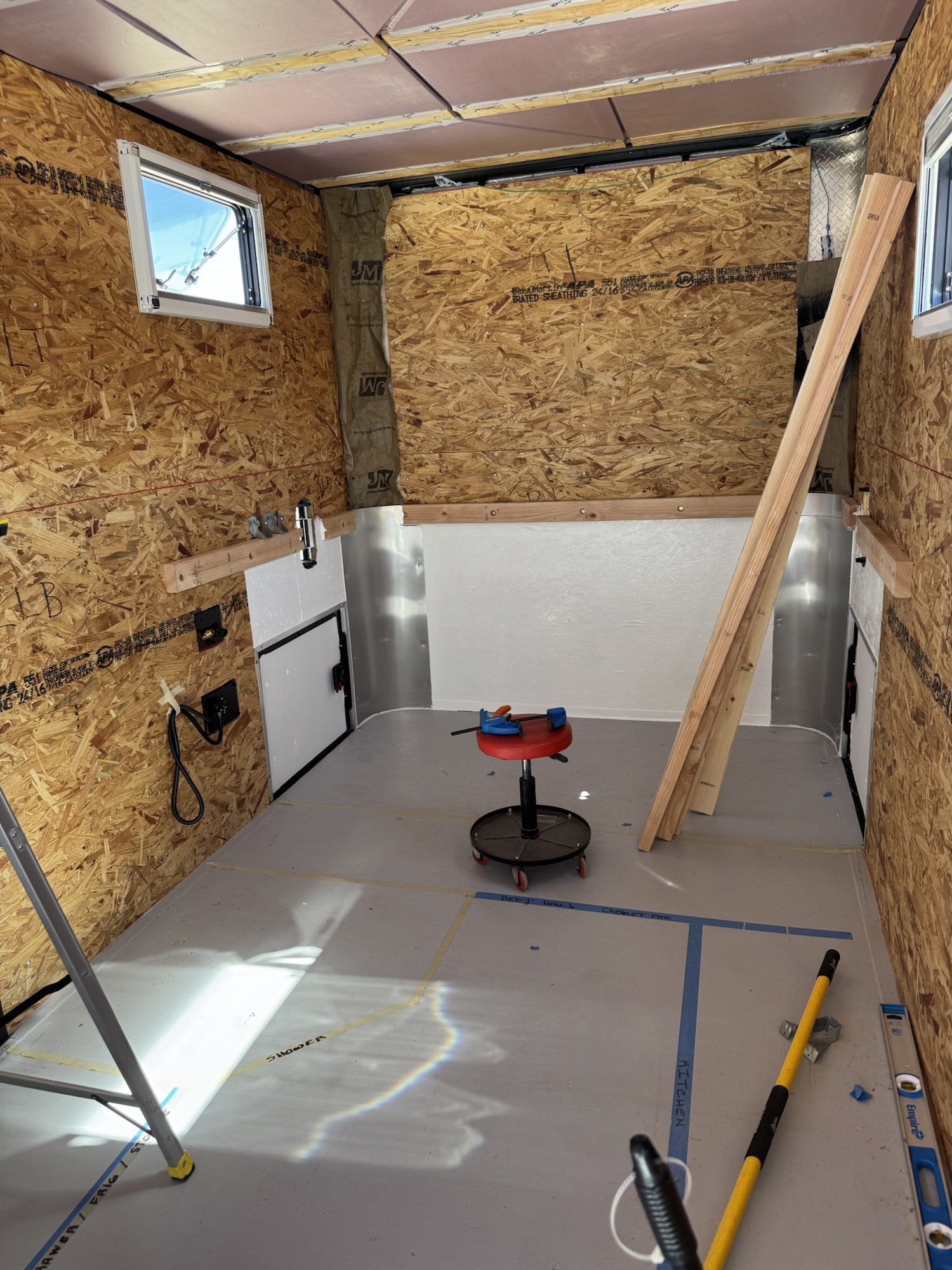 Now, we cut holes in BS